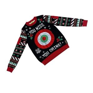 Festive Tipsy Elves Sweater with Red and Green Accents size Large Men’s